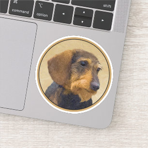 Dachshund (Wirehaire) schilderende oorspronkelijke Sticker