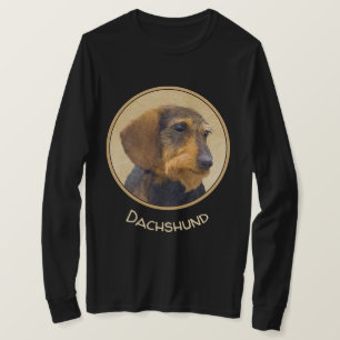 Dachshund (Wirehaire) schilderende oorspronkelijke T-shirt