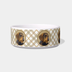 Dachshund (Wirehaire) schilderende oorspronkelijke Voerbakje