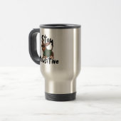 Dachshund with glasses Mug, Stay Pawsitive  Reisbeker (Voorkant links)
