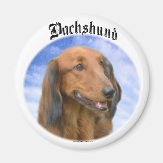 Dachshund Wolken Magneet (Voorkant)