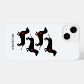 Dachshund Worst Hond Rood Hart Aangepaste Naam Case-Mate iPhone Case (Achterkant (horizontaal))