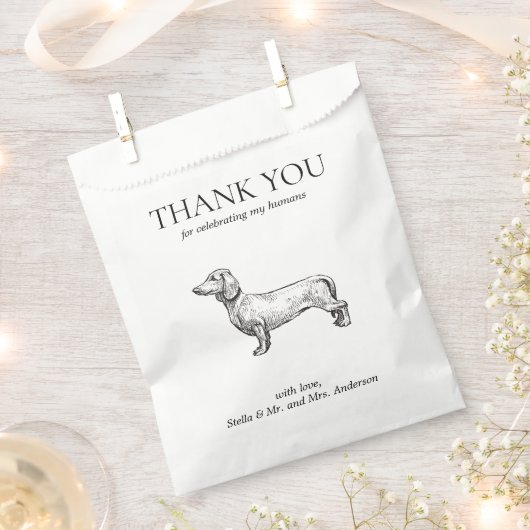 Dachshund Worst Hond Treat Pet Drawing Favor Bag Bedankzakje (Geknipt)