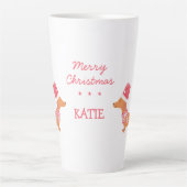 Dachshund worst hondenliefhebber cadeau Kerst Latte Mok (Voorkant)