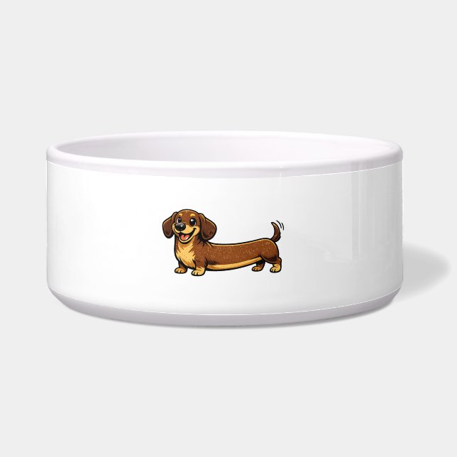 Dachshund Worst Sausage Wiener Dog Ontwerp Voerbakje (Voorkant)