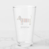 Dachshund Worst Wiener Hond Gepersonaliseerd Glas (Achterkant)