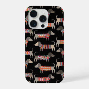 Dachshund Worstelhond Donker iPhone 15 Pro Hoesje