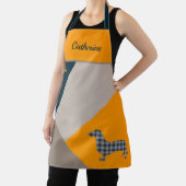 Dachshund Yellow en Deep Blauwgroen Abstract Schort (Insitu)