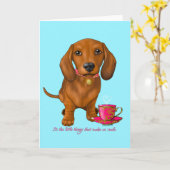 Dachshund zijn de kleine dingen...... kaart (Gele Bloem)
