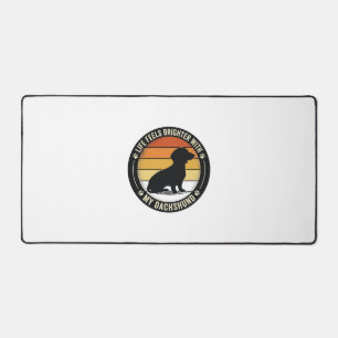Dachshund Zonsondergang Shirt Vintage Hondenliefhe Bureaumat