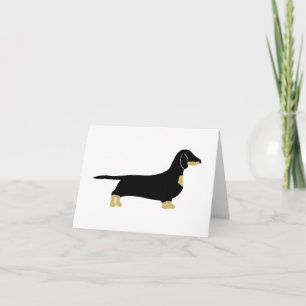 dachshund zwart en bruin silhouet kaart