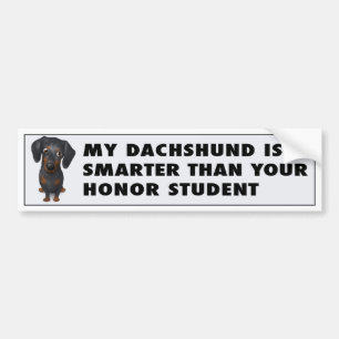 Dachshund (zwart en Tan) Honor Bumpersticker