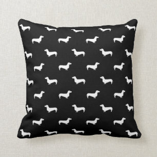 Dachshund, zwart-wit patroonkussen kussen
