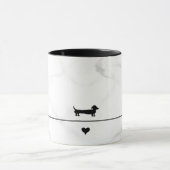 Dachshund zwarte marmer mok (Midden)