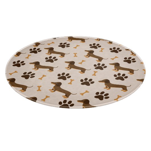 Dachshundpatroon: printontwerp snijplank (Hoek)