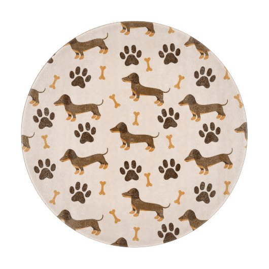 Dachshundpatroon: printontwerp snijplank (Voorkant)