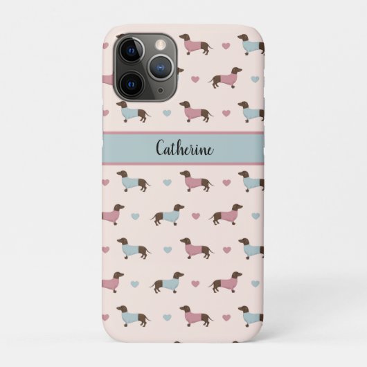 Dachshunds and Hearts Coque-Mate coque iphone (Dos)