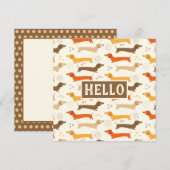 Dachshunds and Polka Dots Flat Kaart (Voorkant / Achterkant)