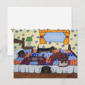 Dachshunds Bed Time Story Briefkaart (Voorkant / Achterkant)