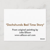 Dachshunds Bed Time Story Briefkaart (Achterkant)