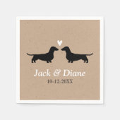 Dachshunds bruiloft paar met aangepaste tekst servetten (Voorkant)