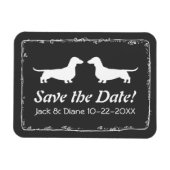 Dachshunds Bruiloft Save the Date Flexibele Magnet Magneet (Horizontaal)