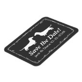 Dachshunds Bruiloft Save the Date Flexibele Magnet Magneet (Linkerzijde)