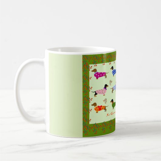 Dachshunds Christmas mug (Gauche)