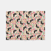 Dachshunds couverture - mignon chien doxie floral (Devant (Horizontal))