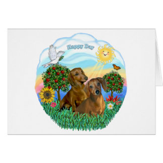 Dachshunds (deux rouges ou bruns)