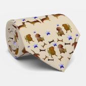Dachshunds & Dog Botten Waterverf Stropdas (Opgerold)