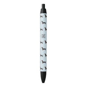 Dachshunds Dogs Pattern Monogrammed Zwarte Inkt Pen