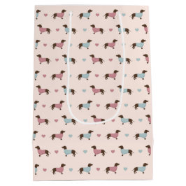 Dachshunds en harten medium cadeauzakje
