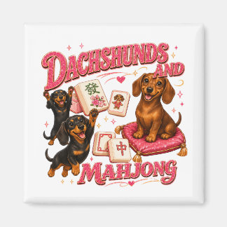 Dachshunds en Mahjong Magneet