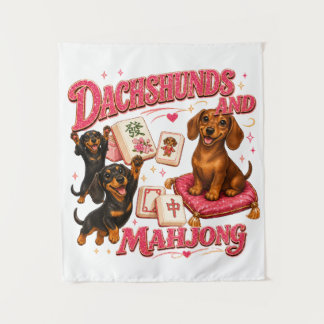 Dachshunds en Mahjong Wandkleed