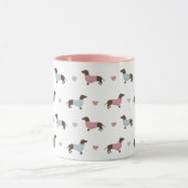 Dachshunds et coeurs Mug (Centre)