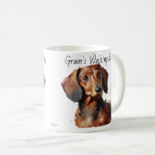Dachshunds/ Gram's Walking Buddy Modern Coffee Mug (Devant droit)