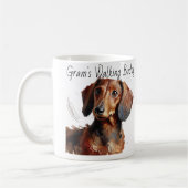Dachshunds/ Gram's Walking Buddy Modern Coffee Mug (Gauche)