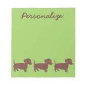 Dachshunds Green Personalized Notitieblok (Voorkant)