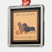 Dachshunds Halloween Metalen Ornament (Links)