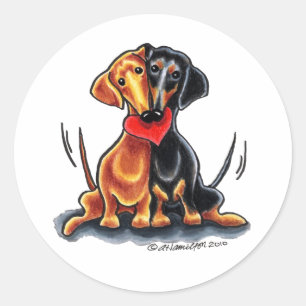 Dachshunds have Heart Ronde Sticker