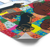 Dachshunds in Bed Poster Art (Hoek)