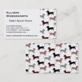 Dachshunds in Damask Cute Pattern Visitekaartje (Voorkant / Achterkant)