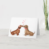 Dachshunds in love Carte de Saint Valentin (fille/ (Devant)