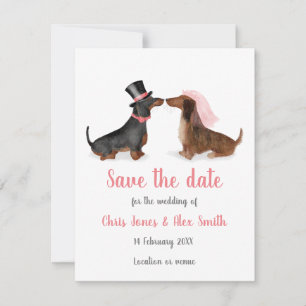 Dachshunds in love enregistrer la carte de date (g