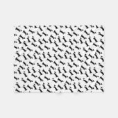 Dachshunds in zwart-wit fleece deken (Voorkant (Horizontaal))