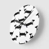 Dachshunds in zwart-wit ronde klok (Hoek)