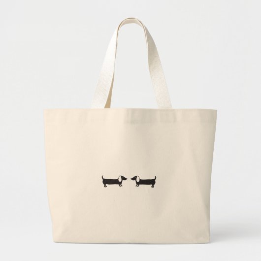 Dachshunds in zwarte en witte liefde grote tote bag (Voorkant)