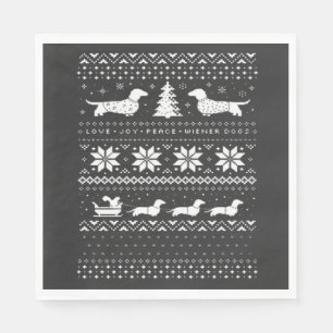 Dachshunds Kersttrui Patroon Klassieke T-Shi Servet