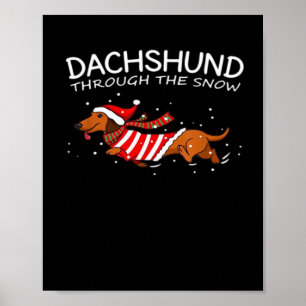 Dachshunds Kersttrui Patroon Klassieke T-Shirt Poster